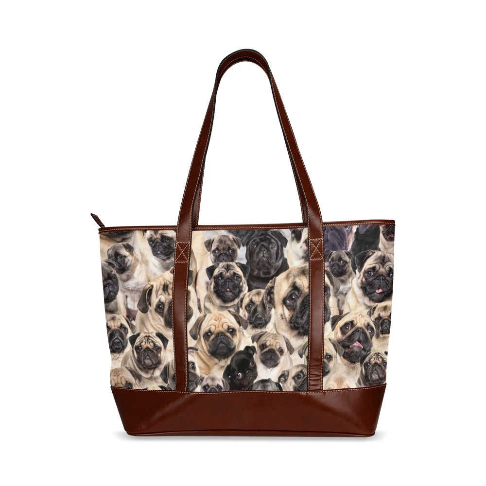 Pug Full Face Cute Gift Dog Lover Tote Handbag