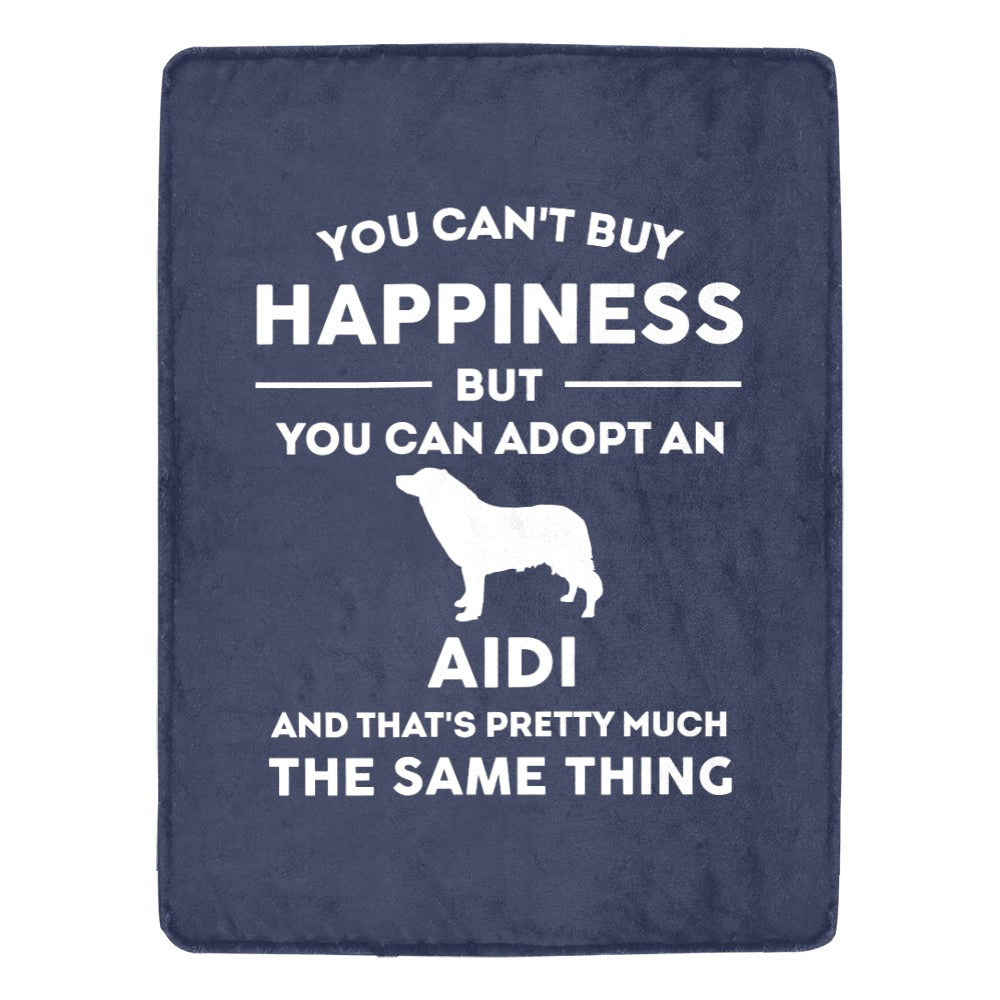 Can't Buy Happiness Adopt Aidi Cool Gift Ultra-Soft Micro Fleece Blanket 60"x80"