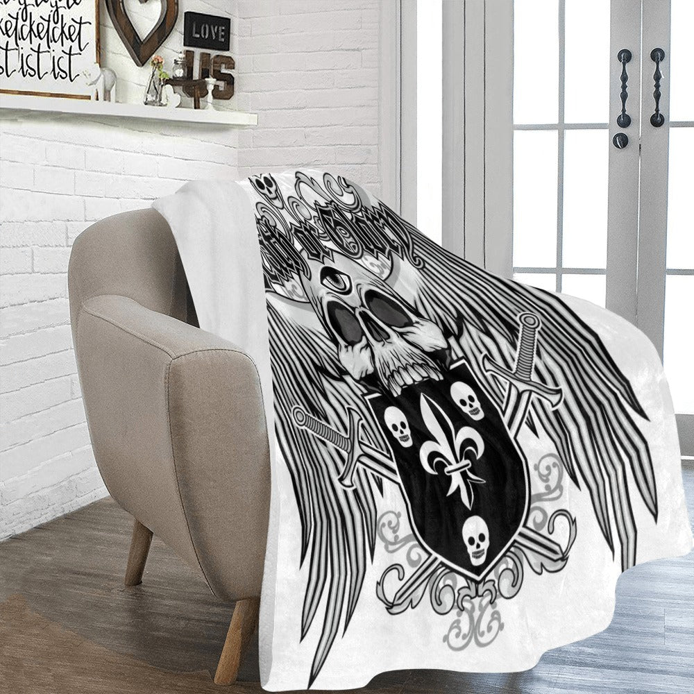 Gothic Skull Grunge Vintage Ultra-Soft Micro Fleece Blanket 60"x80"