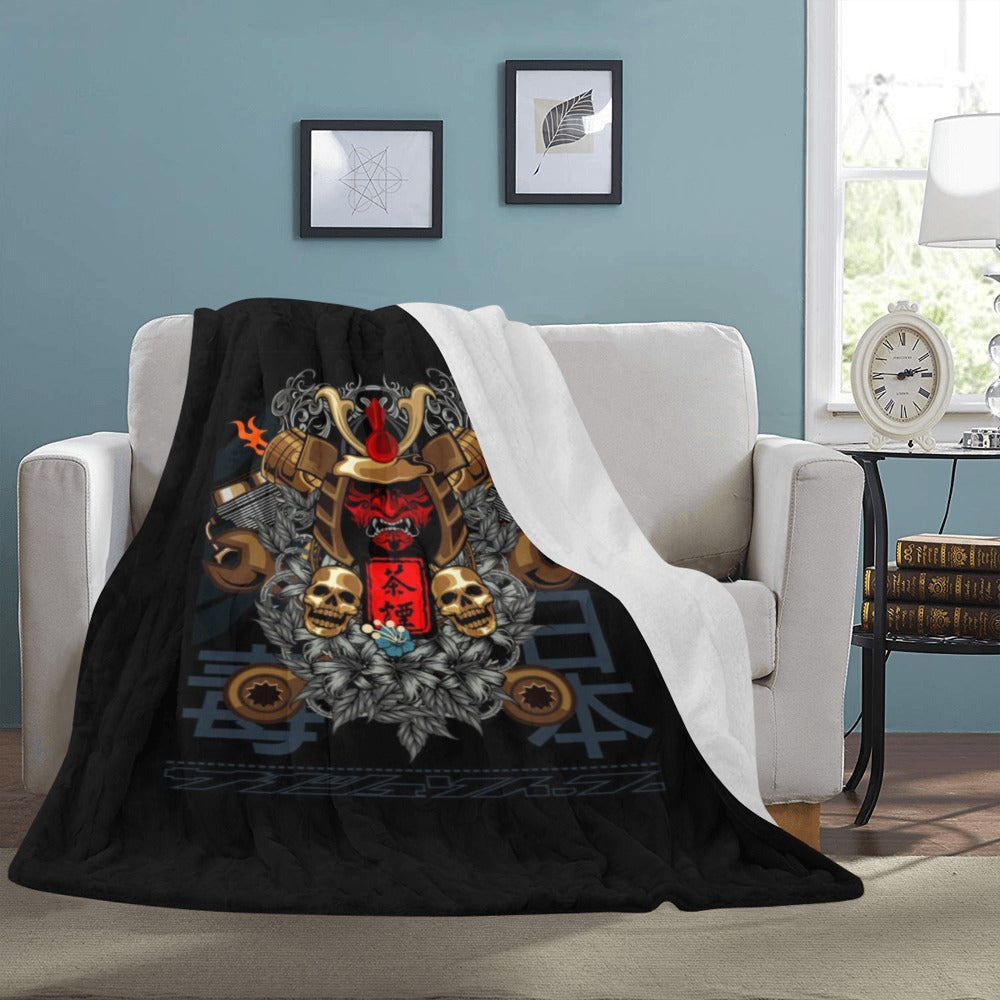 Japanese Samurai Cyborg Armor Ultra-Soft Micro Fleece Blanket 60"x80"