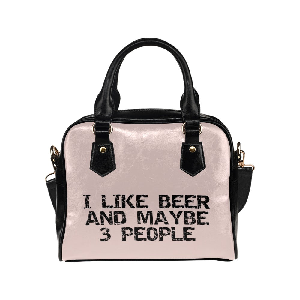 I Like Beer And Maybe 3 People Funny Drinking Retro Shoulder Handbag