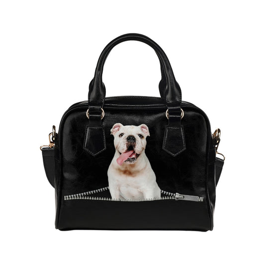 Bulldog Puppy Zip Shoulder Handbag