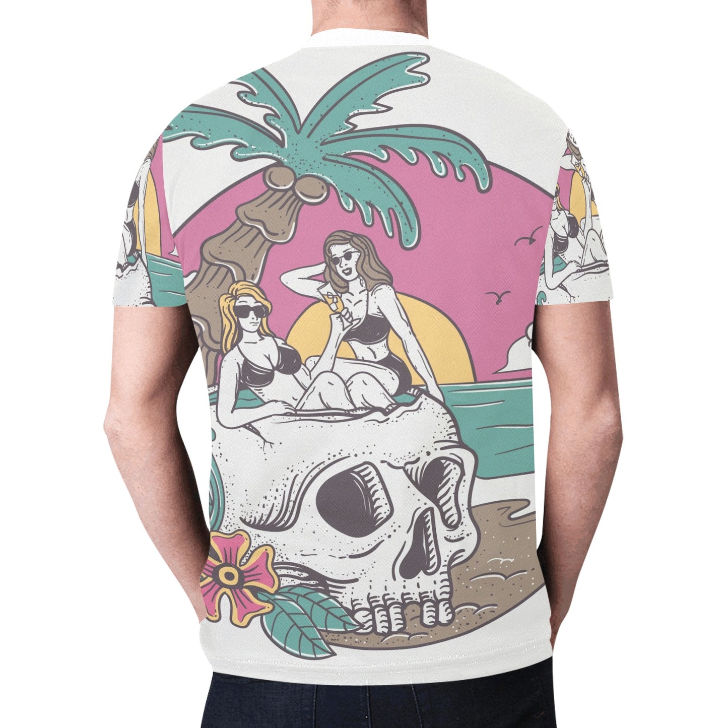 Summer Vibe Sexy Woman Skull Sunset New All Over Print T-shirt