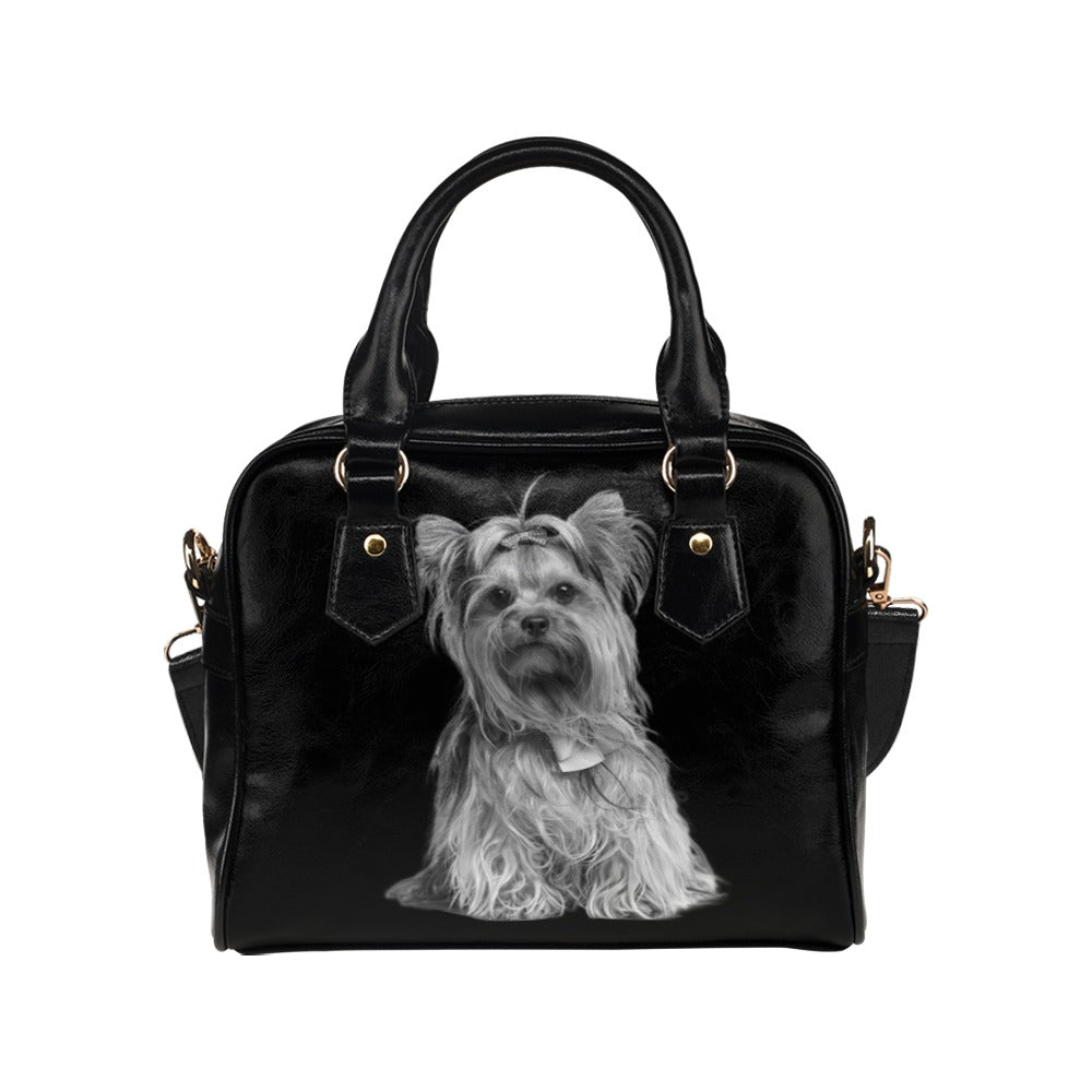 Yorkshire Terrier Black and White Shoulder Handbag