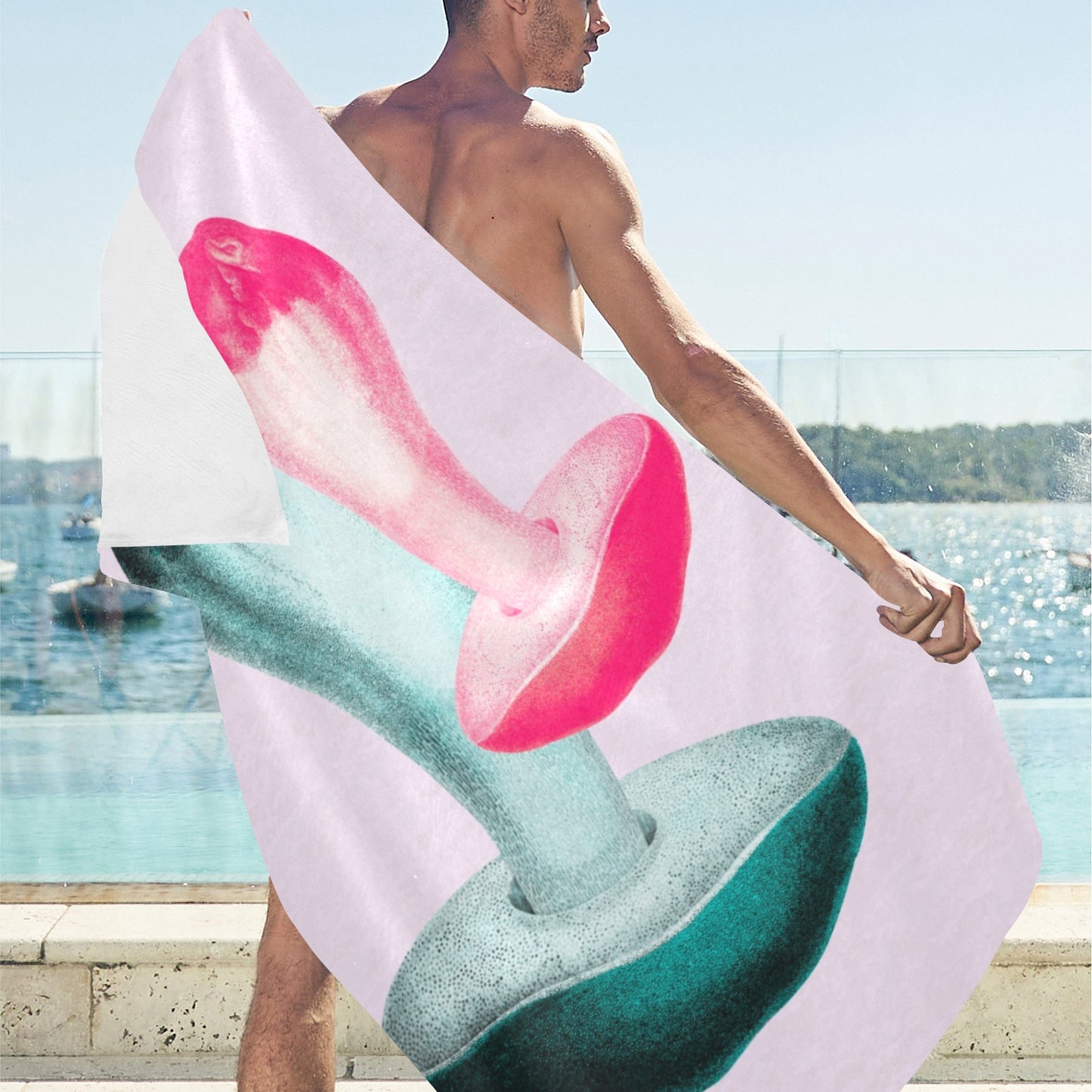 Festival mushroom Beach Towel 32"x 71"