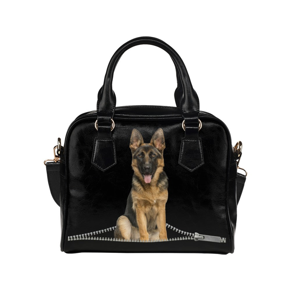 German Shepherd Zip Shoulder Handbag