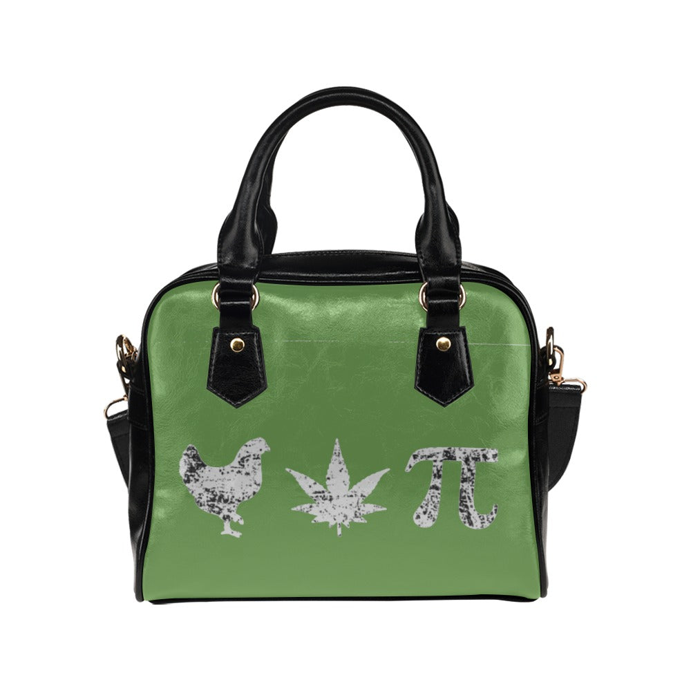 Chicken Pot Pi Funny 420 Marijuana Math Sarcastic Graphic Shoulder Handbag