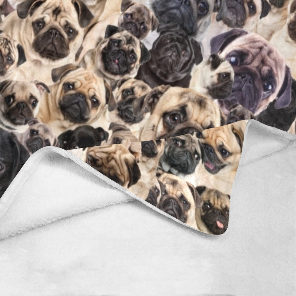 Pug Full Face Cute  Gift Dog Lover Ultra-Soft Micro Fleece Blanket