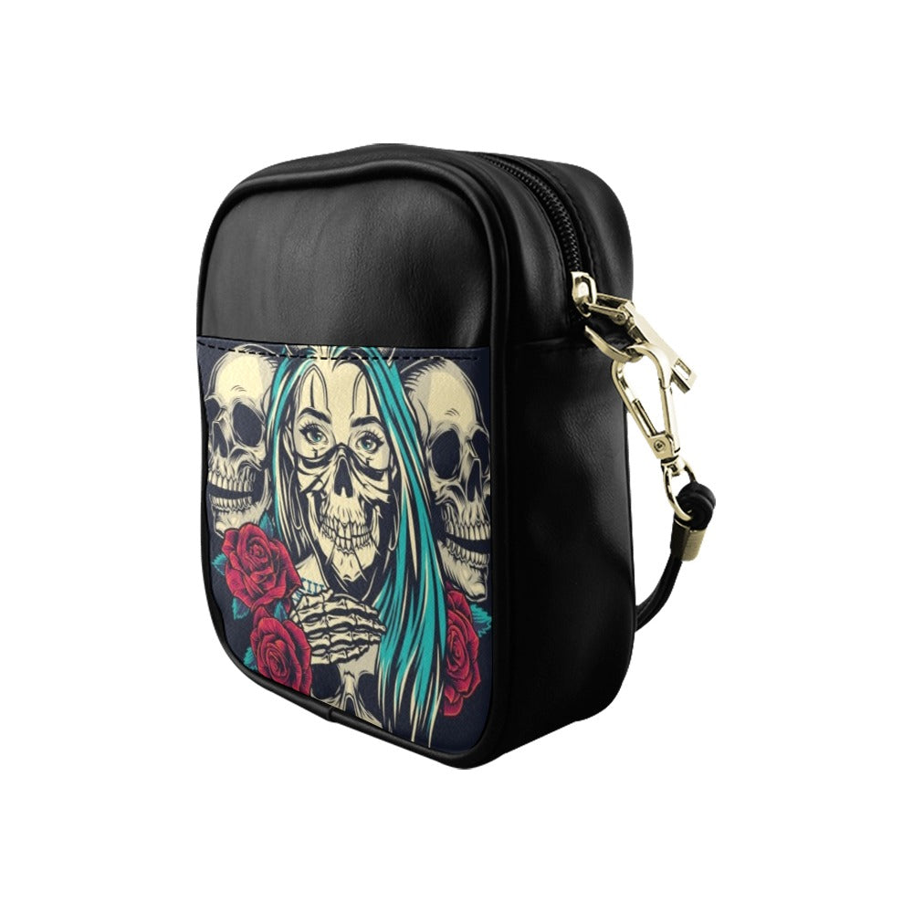 Skull And Roses Sling Bag