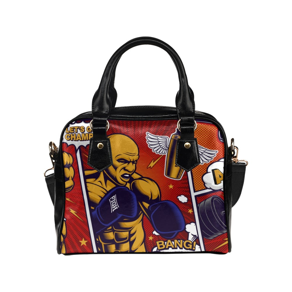 Fitness Center Pop Art Style Bodybuilder Shoulder Handbag