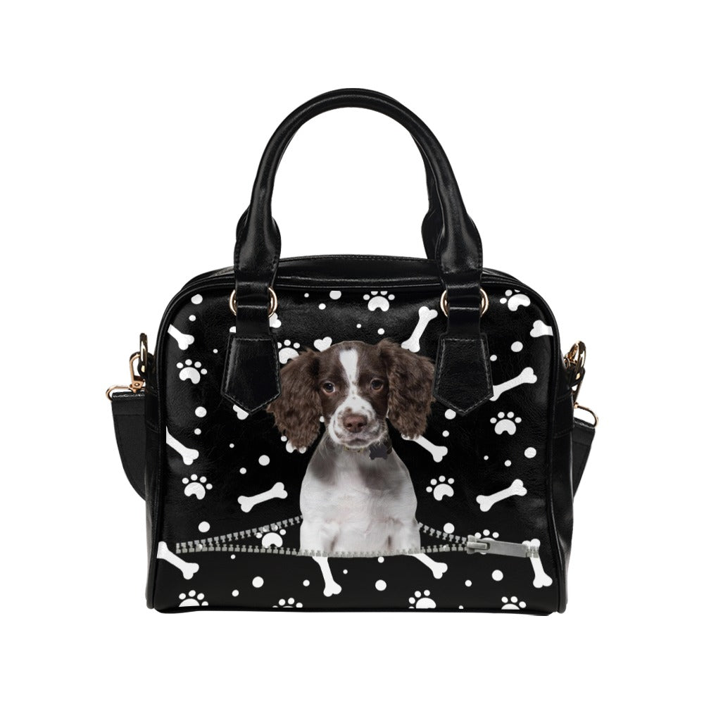 English Springer Spaniel Zip Paws and Bones Shoulder Handbag