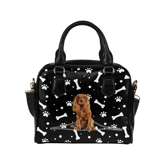 Cocker Spaniel Zip Paws and Bones Shoulder Handbag