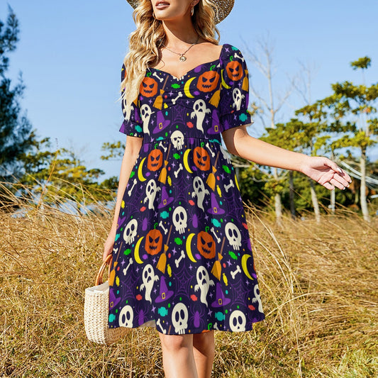 Halloween Hippie Skull Sweetheart Dress