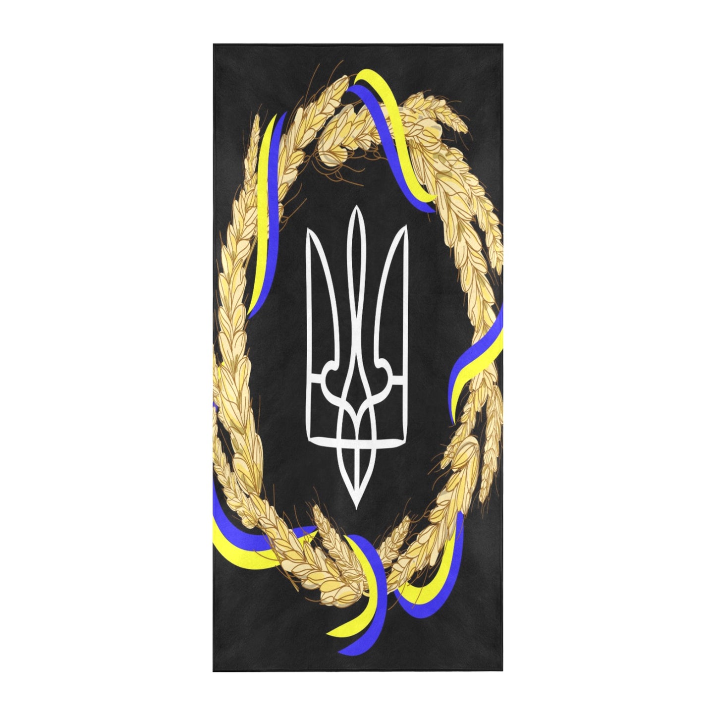 Ukraine Wheat Blue-Yellow Ribbons Beach Towel 32"x 71"