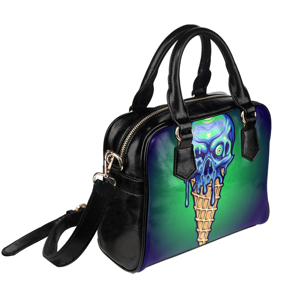 Scary Skull Eyes Ice Cream Melt Horror Shoulder Handbag