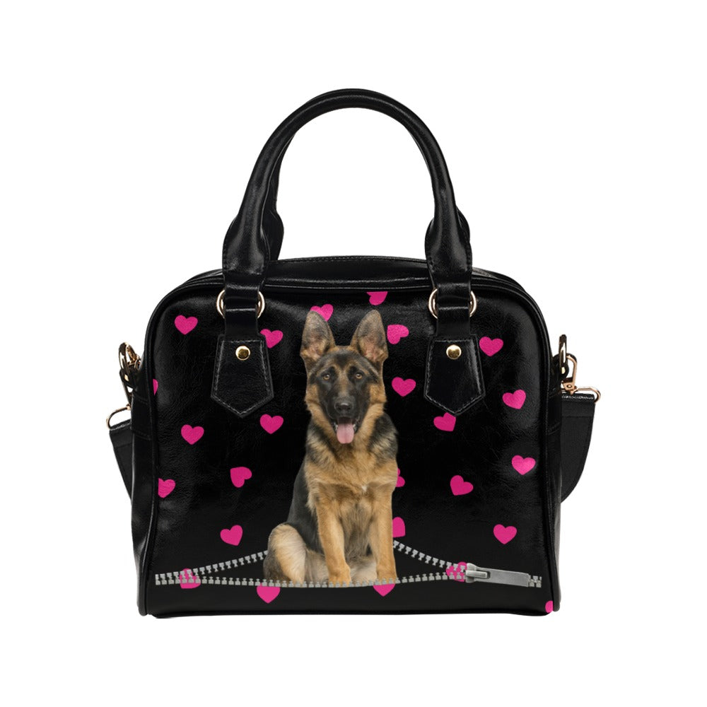 German Shepherd Hearts Shoulder Handbag