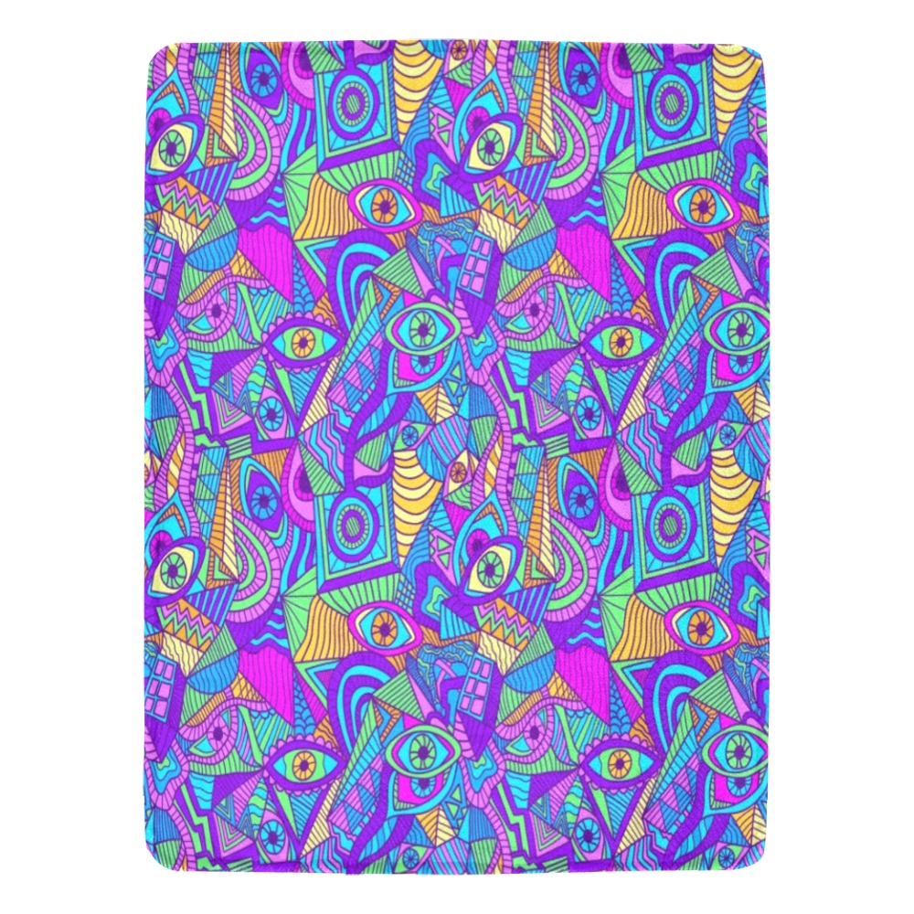 Pshychedelic Pattern Ultra-Soft Micro Fleece Blanket 60"x80"