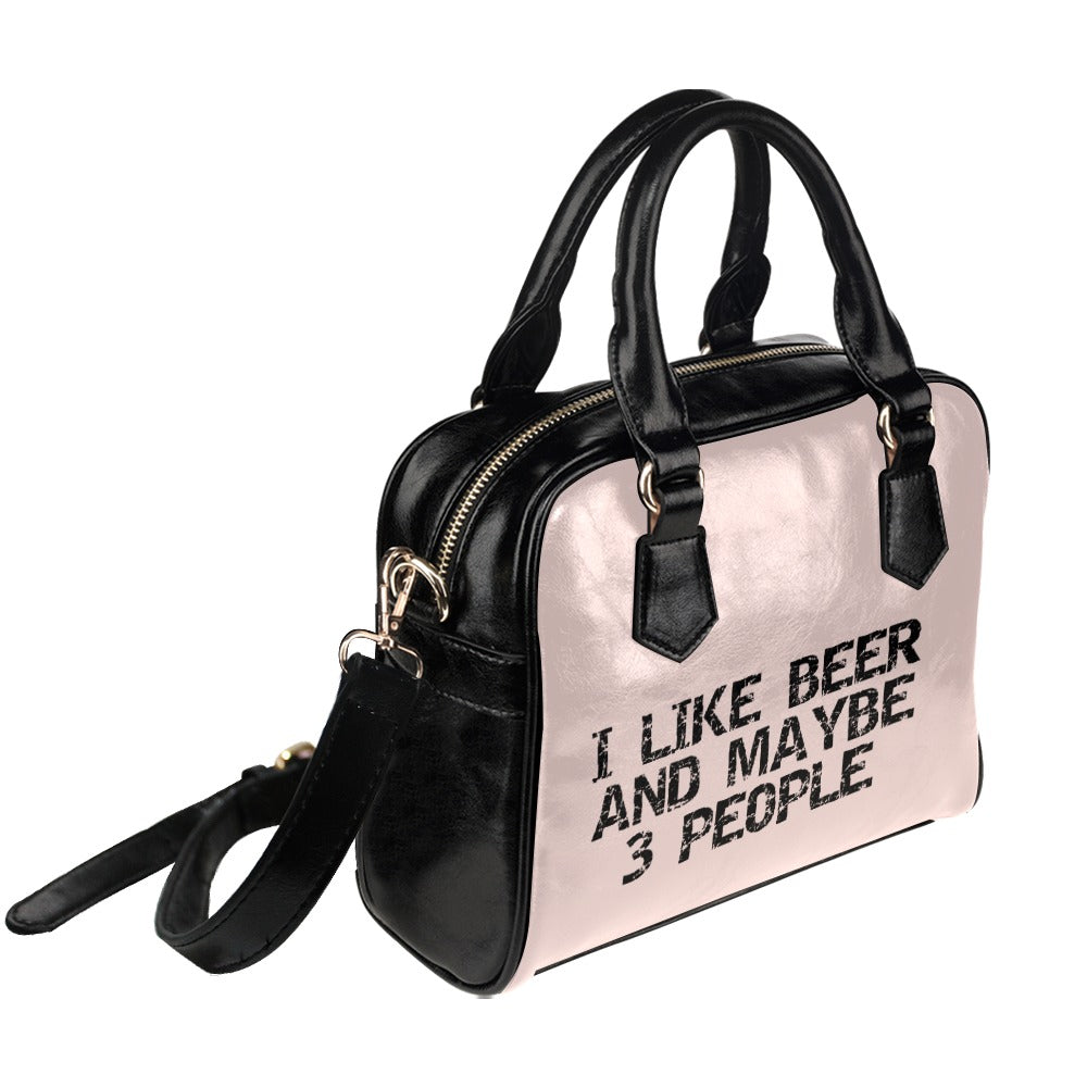 I Like Beer And Maybe 3 People Funny Drinking Retro Shoulder Handbag