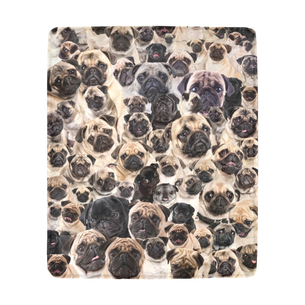 Pug Full Face Cute  Gift Dog Lover Ultra-Soft Micro Fleece Blanket