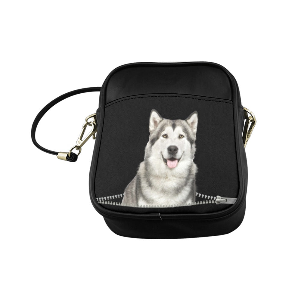 Alaskan Malamute Zip Sling Bag