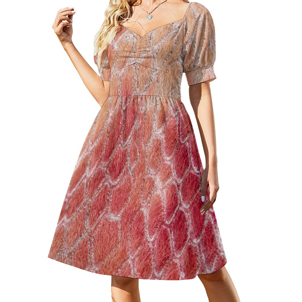 Reptile Skin Crocodile Snake Print Sweetheart Dress