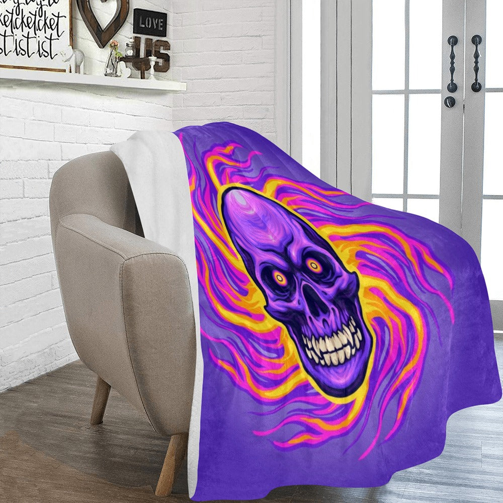 Psychedelic skull magic trippy illustration Ultra-Soft Micro Fleece Blanket 60"x80"