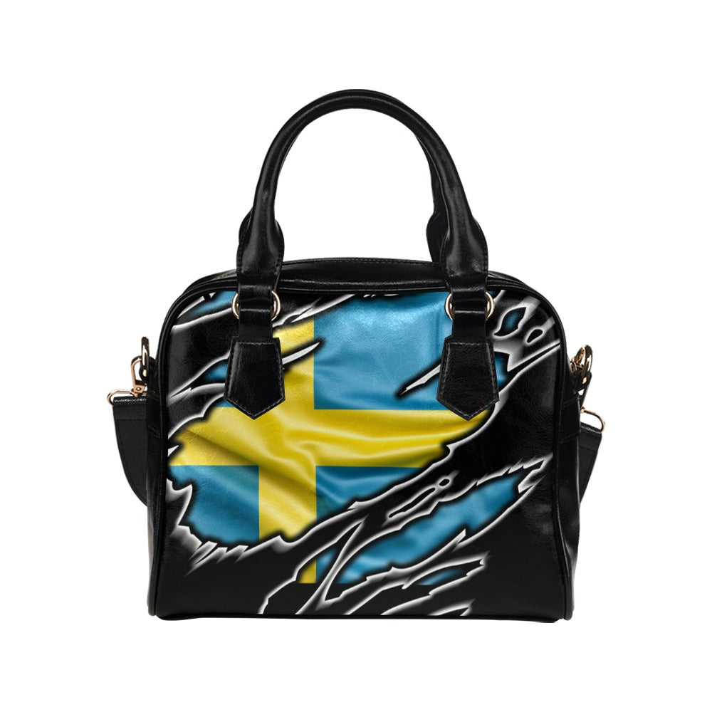 Flag Sweden patriot love Shoulder Handbag