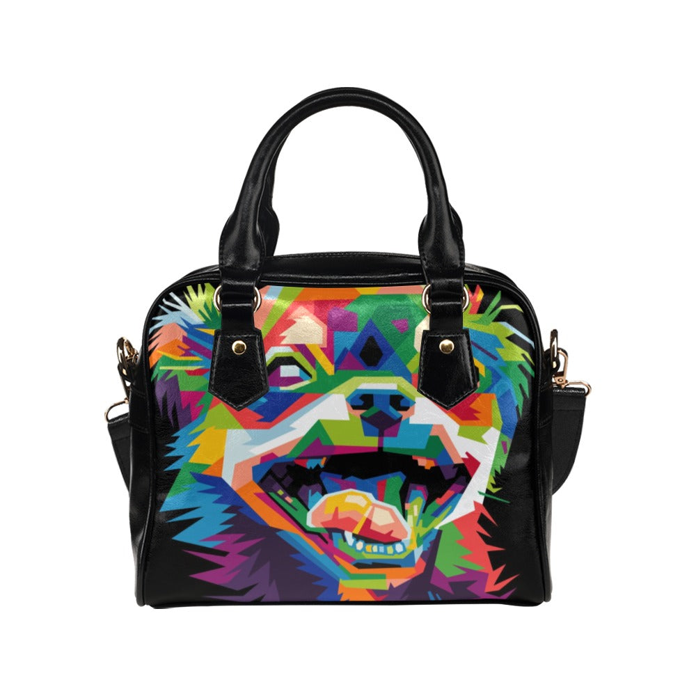 Colorful Dog Head Shoulder Handbag