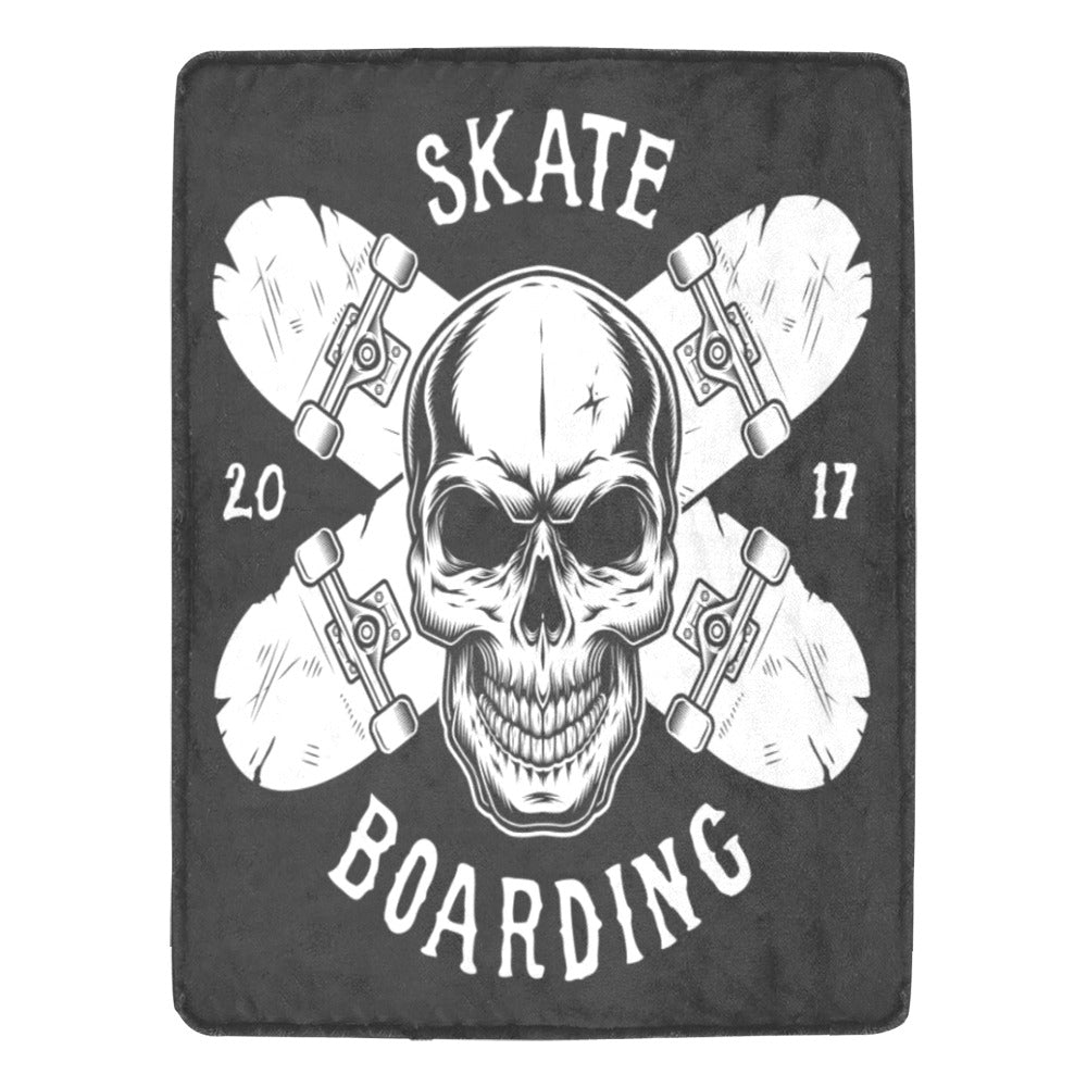 Vintage Skateboarding Black Rock Ultra-Soft Micro Fleece Blanket 60"x80"