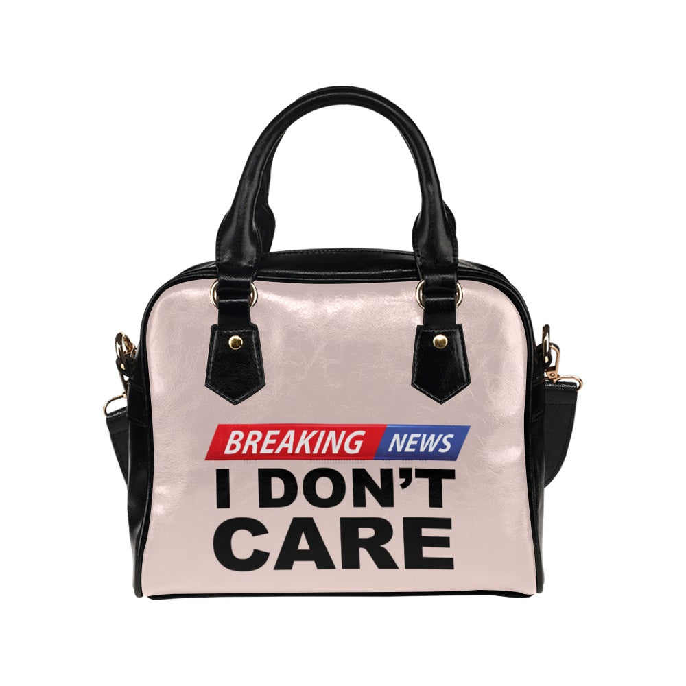 Breaking News I Don't Care Funny Sarcastic Graphic Novelty Shoulder Handbag