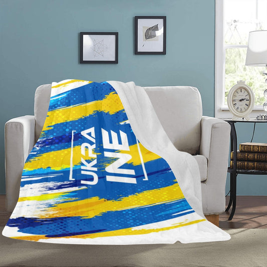 Ukraine Brush Concept Flag Colors Hand Painted Style Ultra-Soft Micro Fleece Blanket 60"x80"