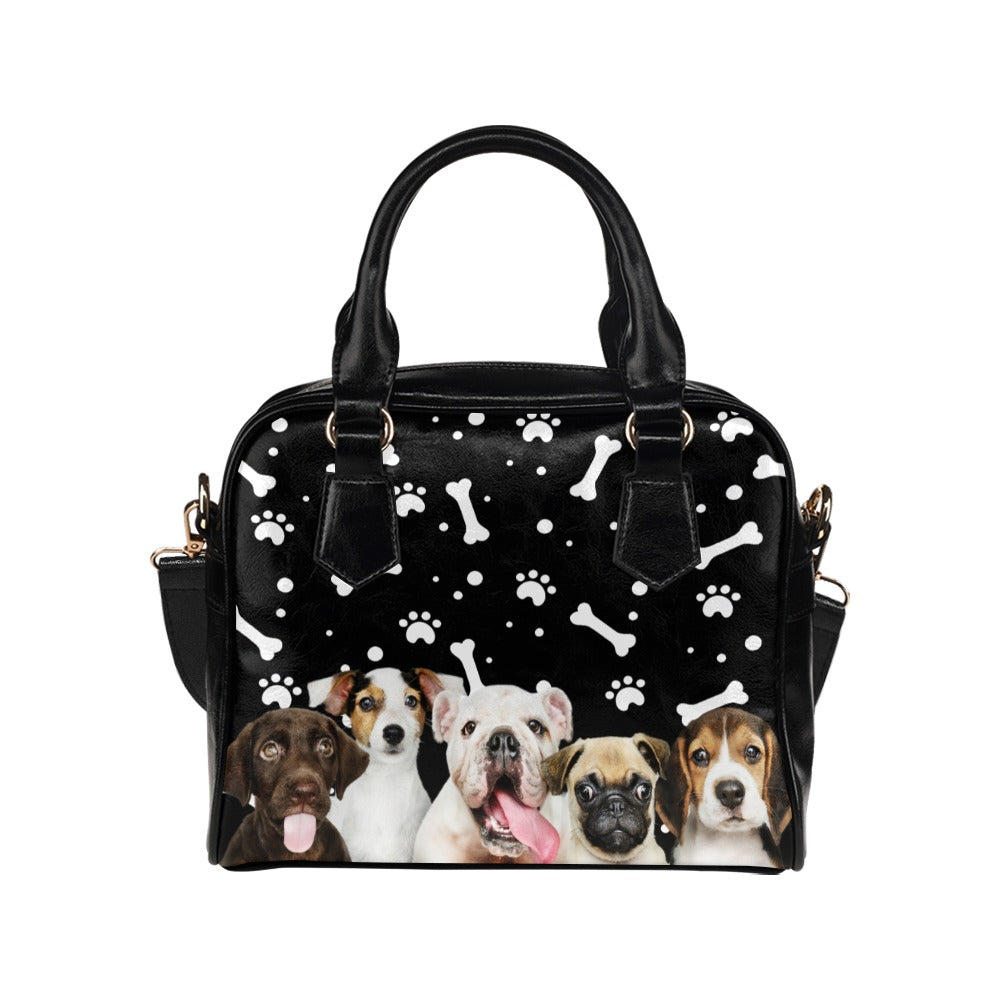 Puppies Paws and Bones Shoulder Handbag