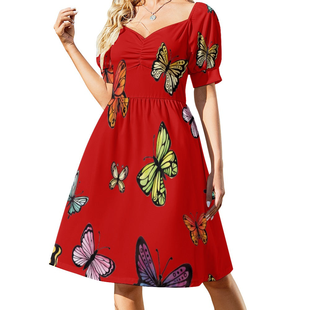 Colorful butterflies collection red Sweetheart Dress