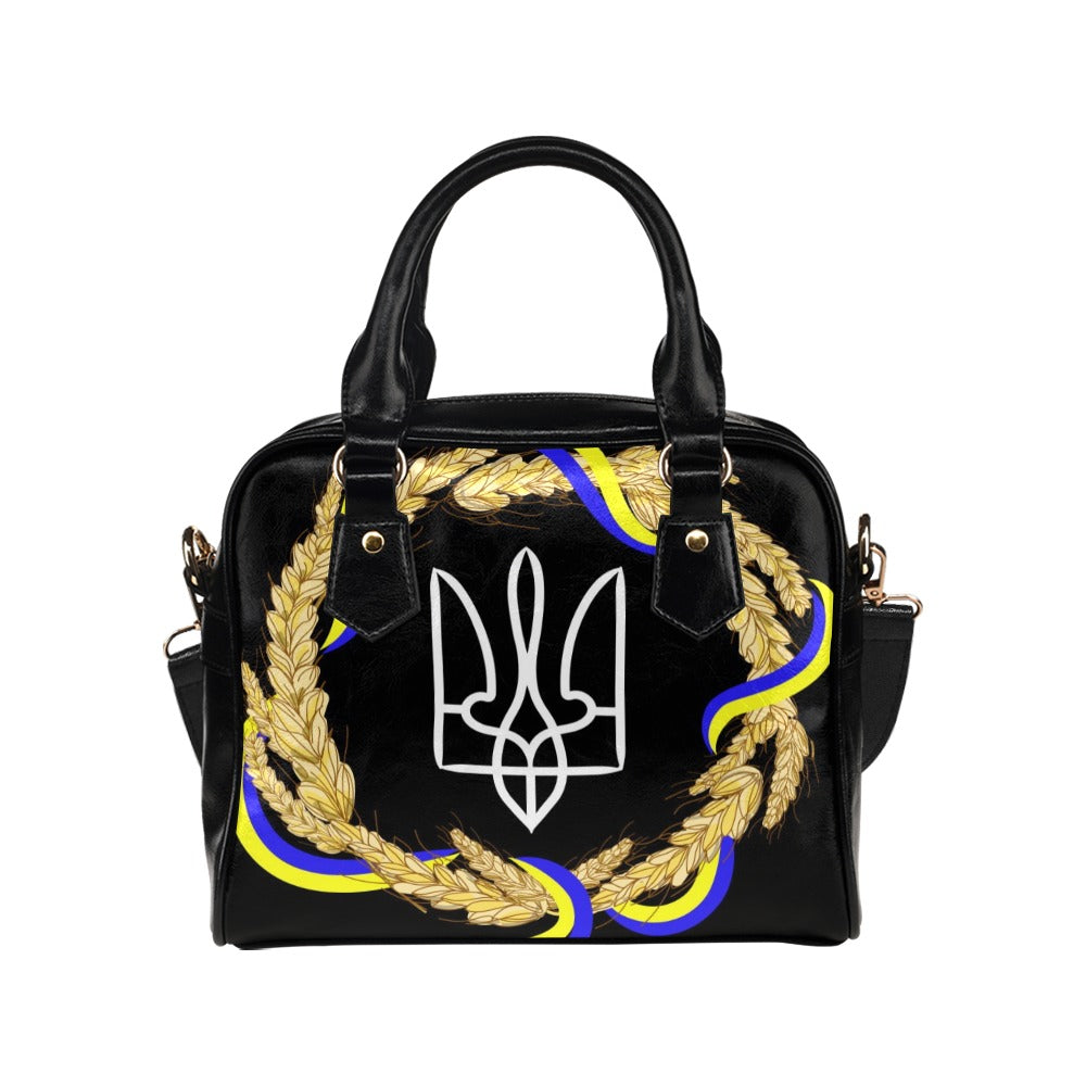 Ukraine Wheat Blue-Yellow Ribbons Shoulder Handbag