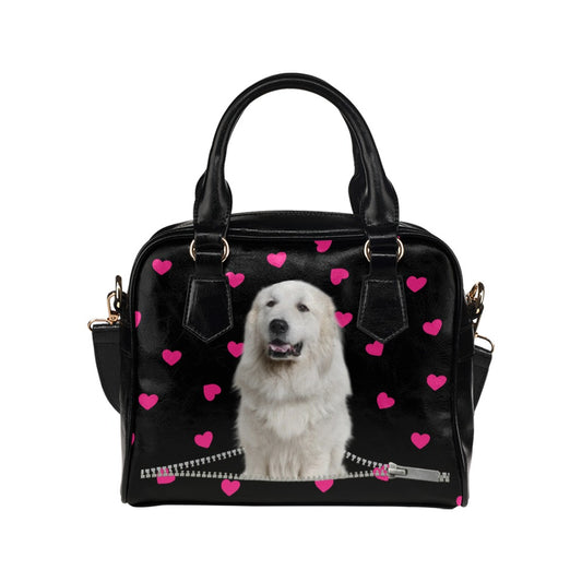 Great pyrenees Zip Hearts Shoulder Handbag