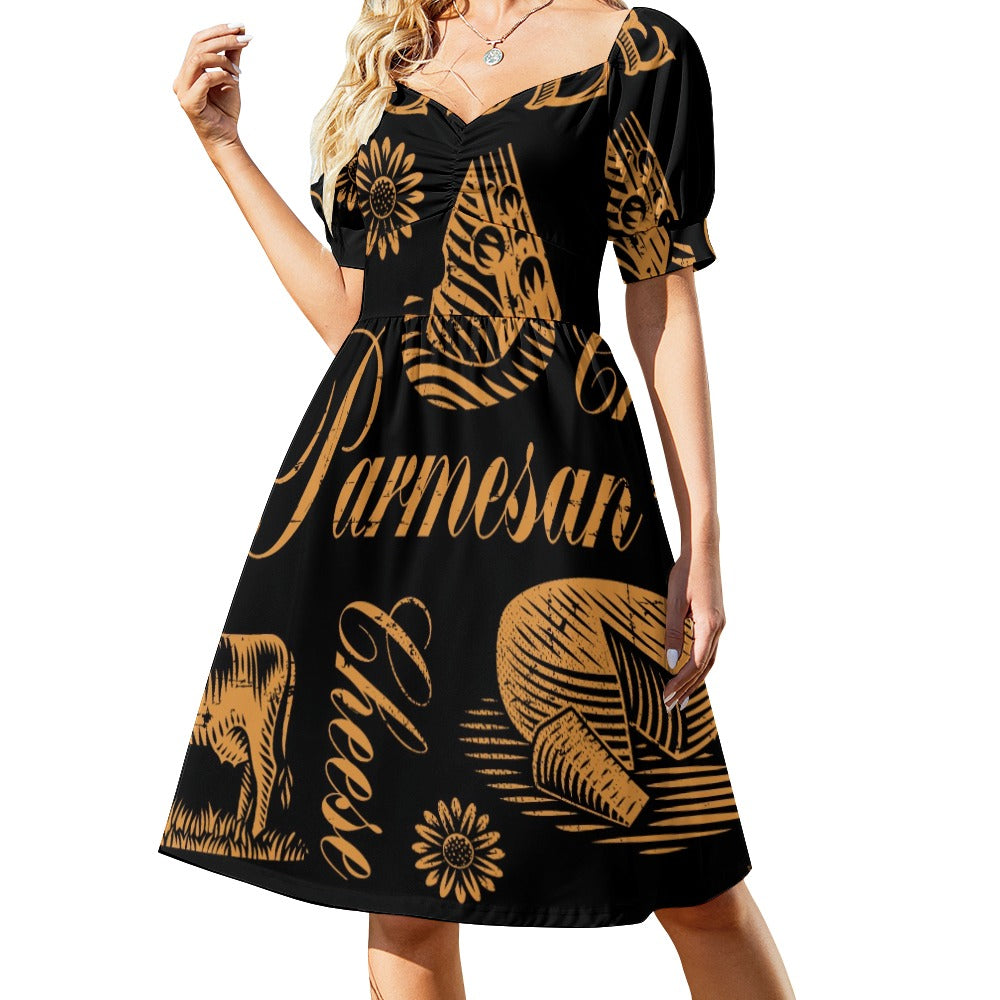 Vintage Cheese Parmesan Sweetheart Dress