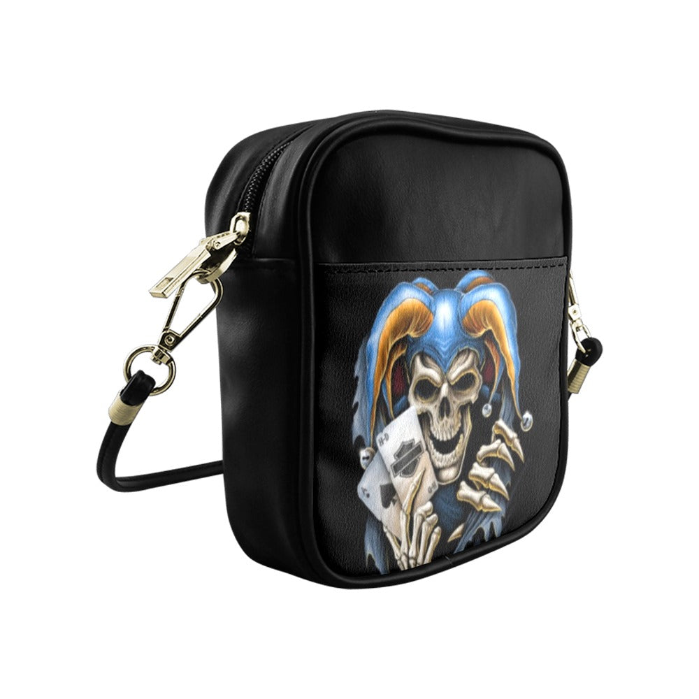 Skull Joker Cards Biker Sling Bag