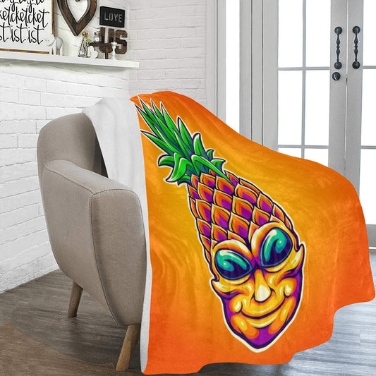 Alien Trippy Pineapple Summer Ultra-Soft Micro Fleece Blanket 60"x80"