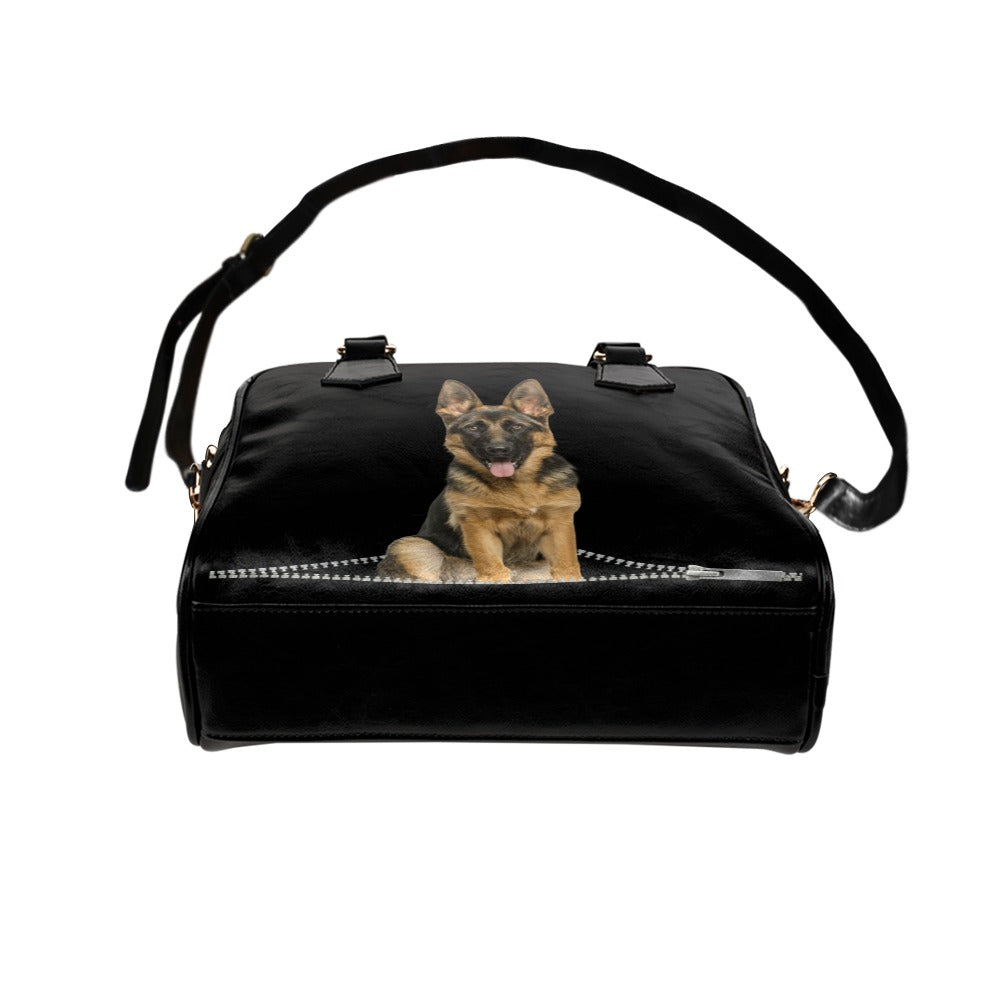 German Shepherd Zip Shoulder Handbag