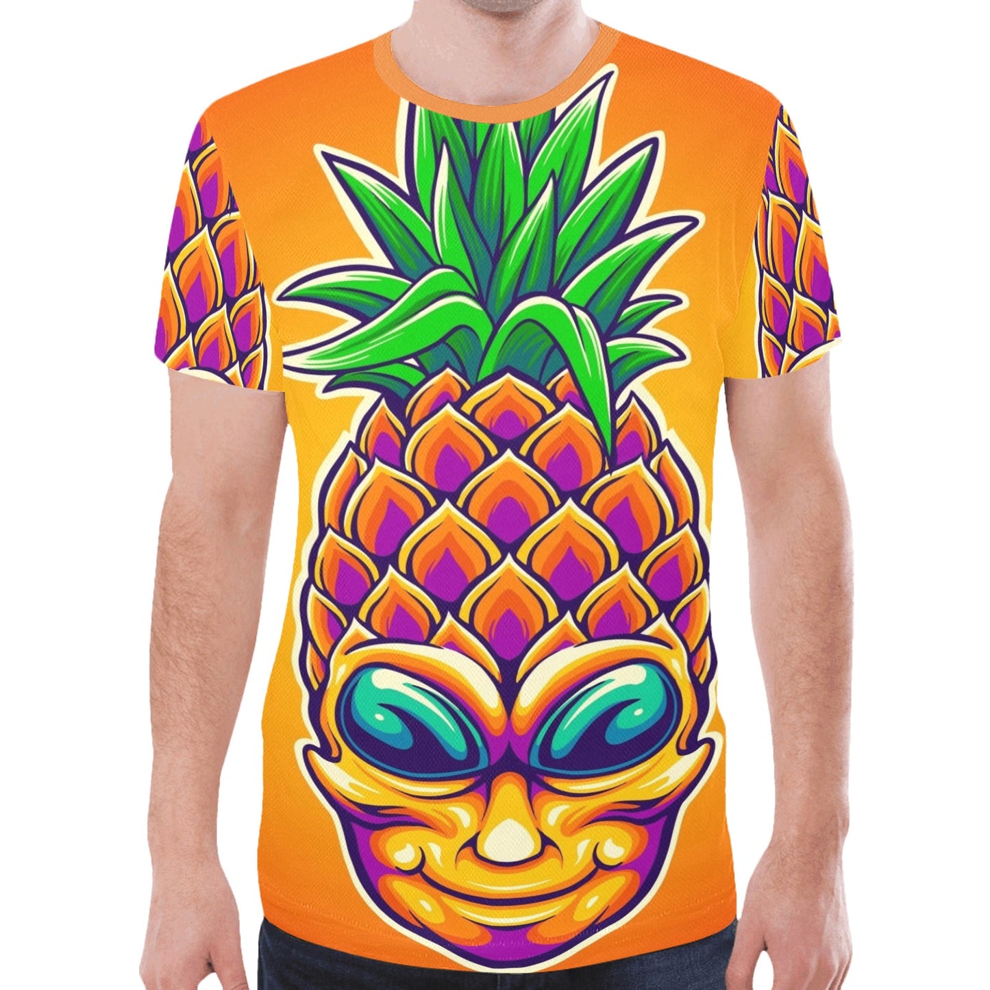 Alien Trippy Pineapple Summer New All Over Print T-shirt