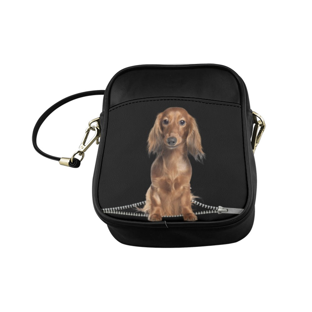 Dachshund Zip Sling Bag