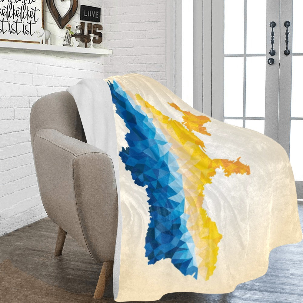 Polygonal Map Of Ukraine Ultra-Soft Micro Fleece Blanket 60"x80"