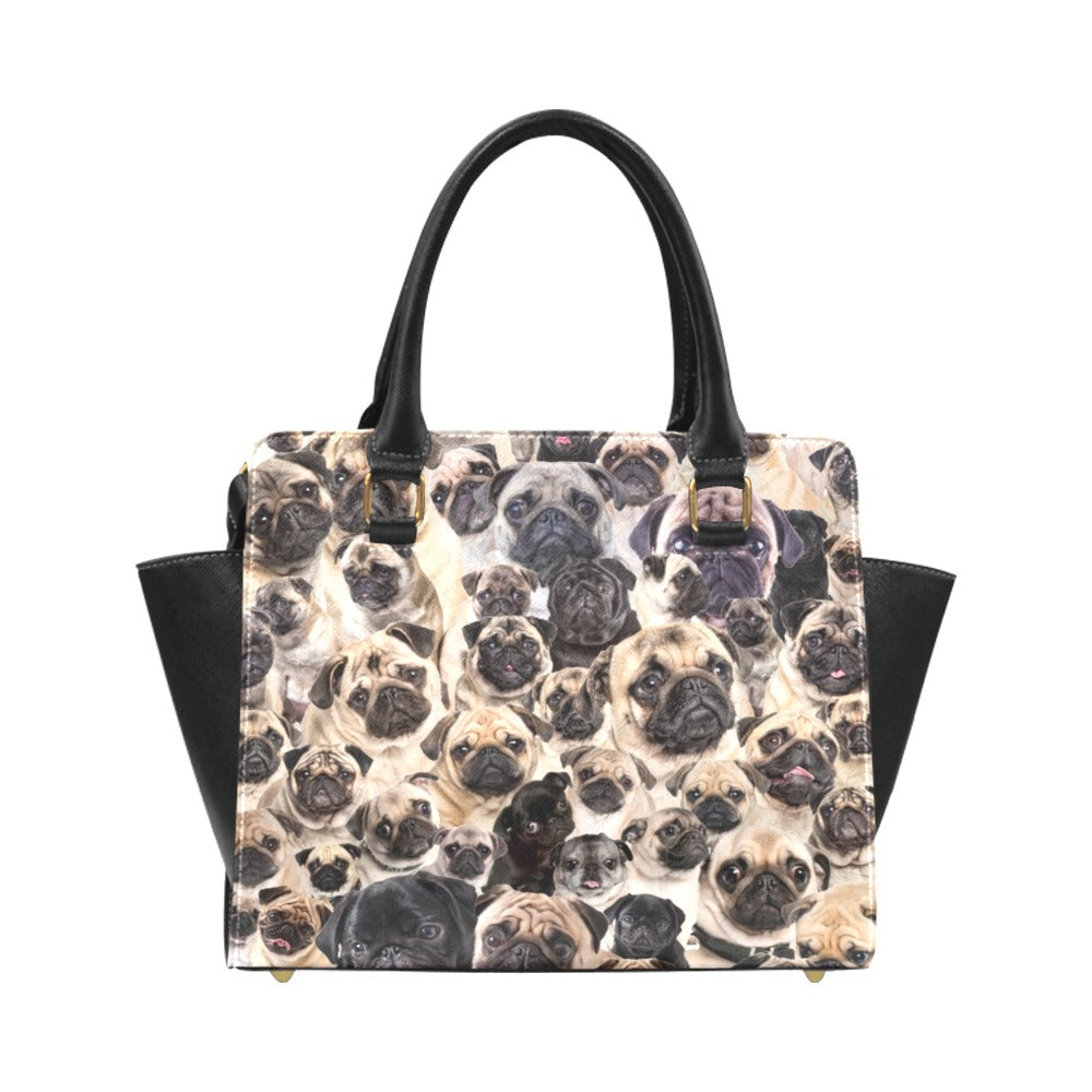 Pug Full Face Cute Gift Dog Lover Classic Shoulder Handbag