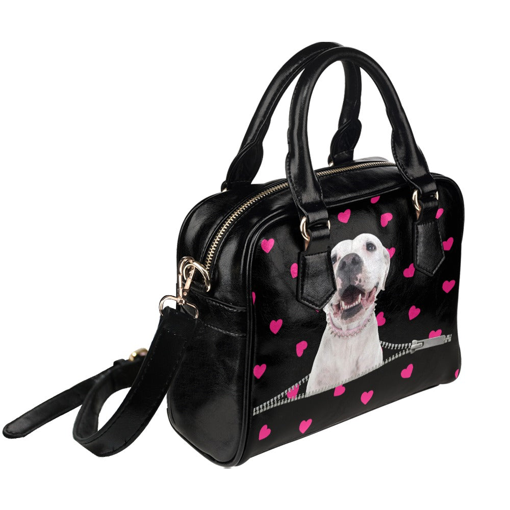 Dogo Argentino Hearts Shoulder Handbag