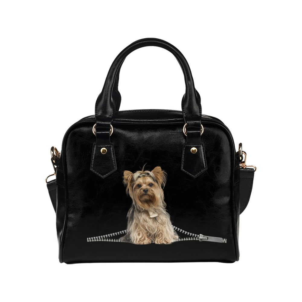 Yorkshire Terrier Zip Shoulder Handbag