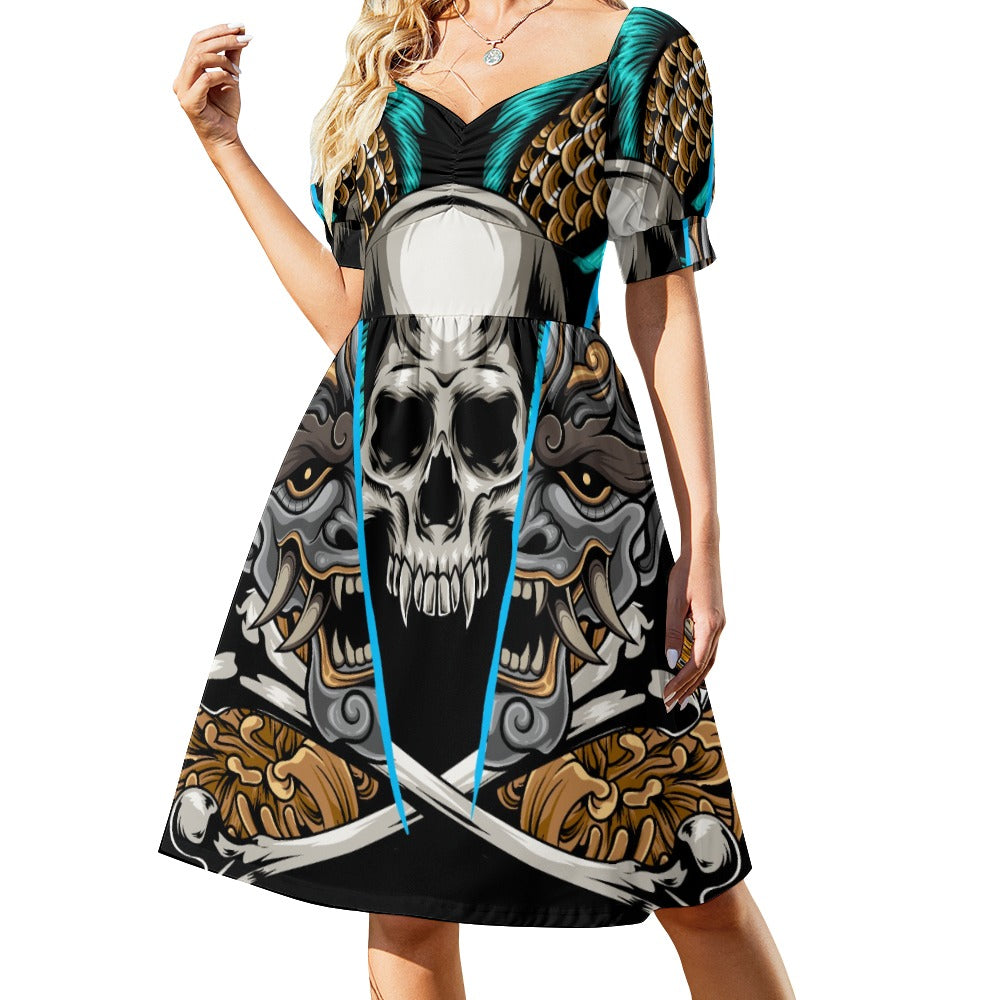 Kabuki Mask Sweetheart Dress