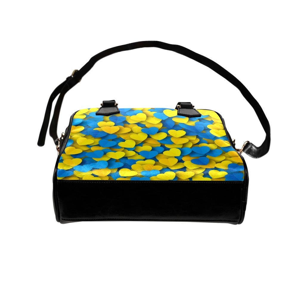 Ukraine Hearts National Colors Shoulder Handbag