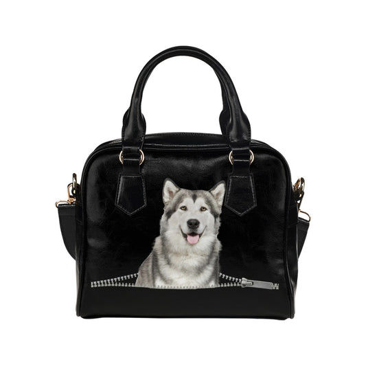 Alaskan Malamute Zip Shoulder Handbag