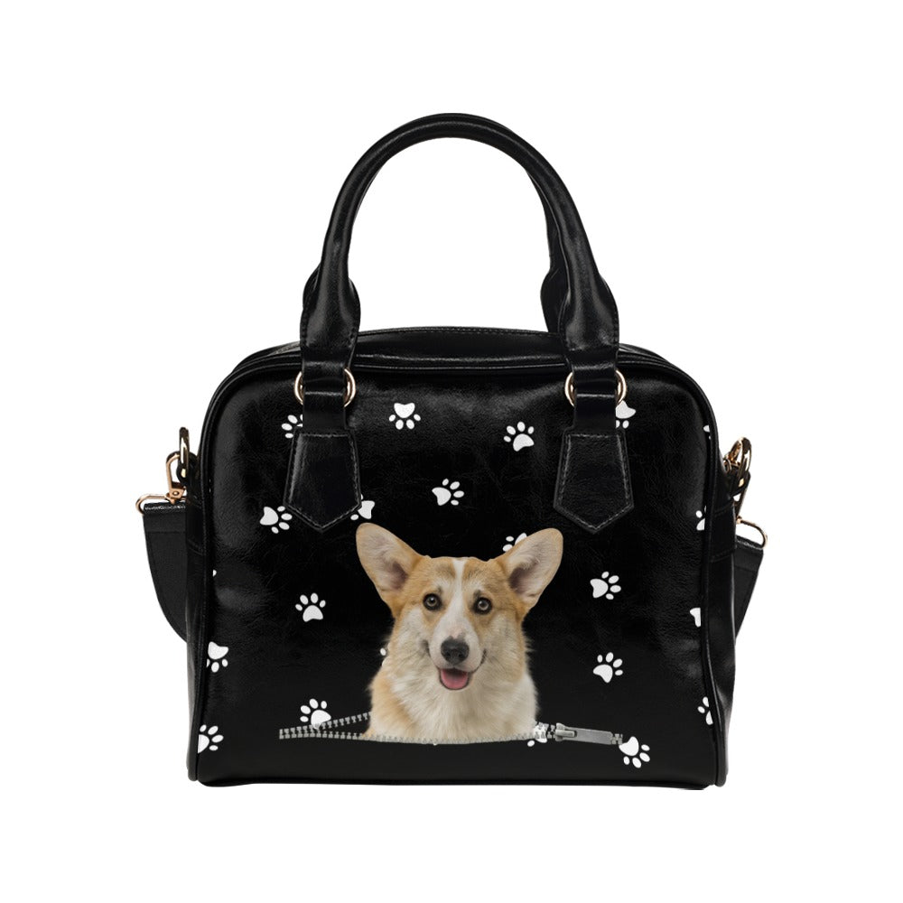 Pembroke Welsh Corgi Zip Paws Shoulder Handbag