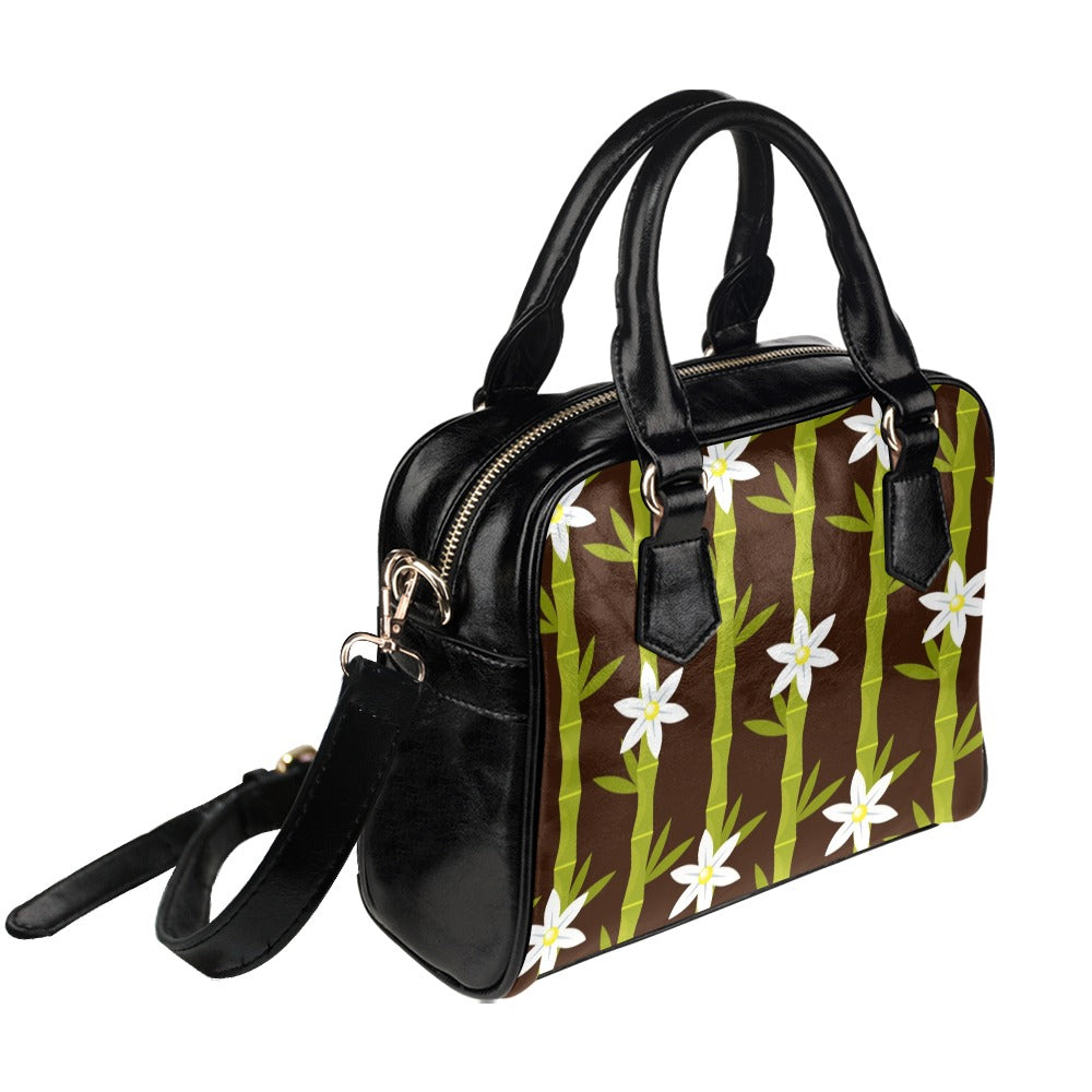 Bamboo Pattern Shoulder Handbag